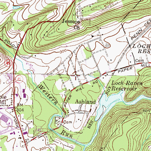 Topographic Map of Hunt Valley, MD