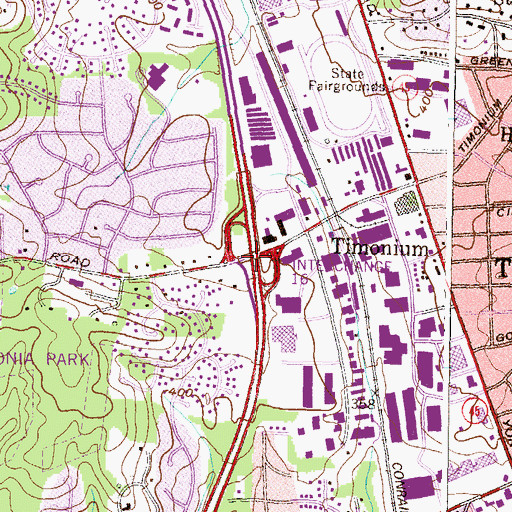 Topographic Map of Interchange 16, MD