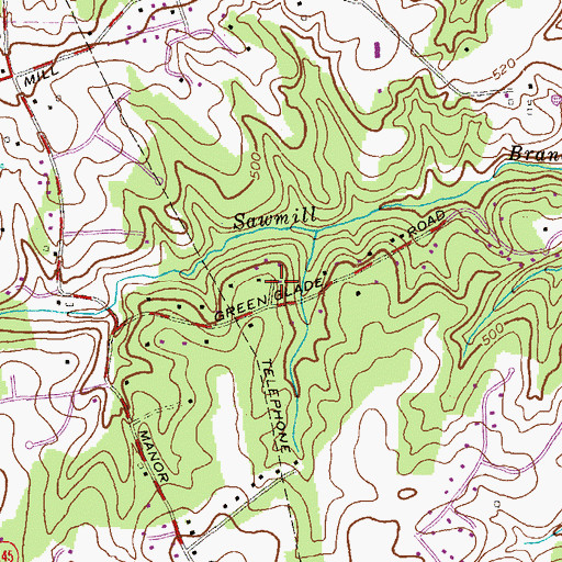 Topographic Map of Manor Glade, MD