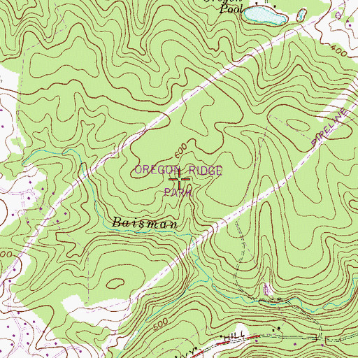 Topographic Map of Oregon Ridge Park, MD