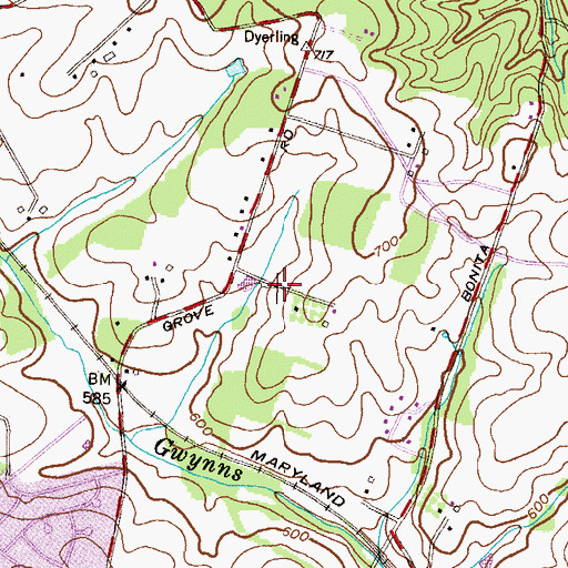 Topographic Map of Worthington Run, MD