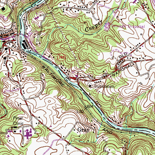 Topographic Map of Grays Level, MD