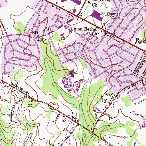 Topographic Map of Winfield Elementary School, MD