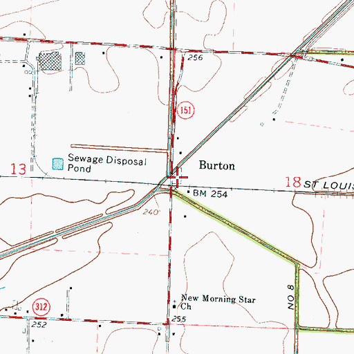 Topographic Map of Spur Cemetery, AR