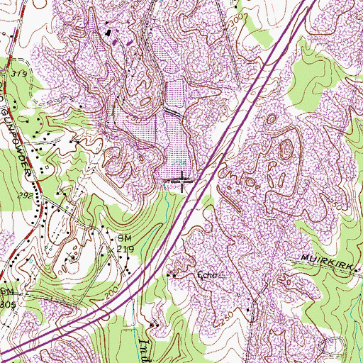 Topographic Map of Contee Main Settling Pond Dam, MD