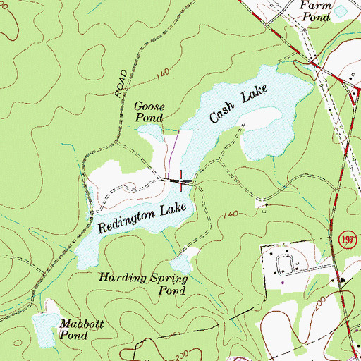 Topographic Map of Redington Lake Dam, MD