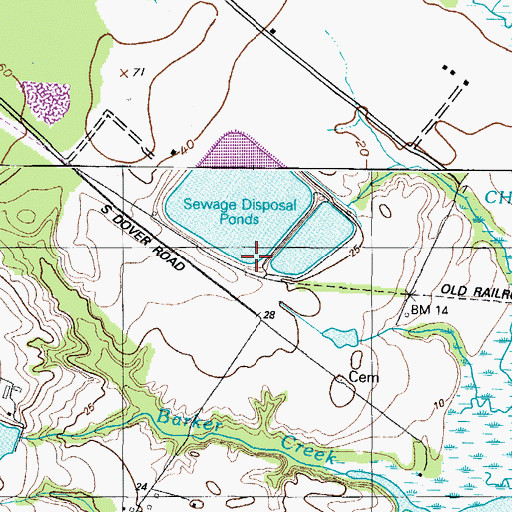 Topographic Map of Easton Primary Sewage Lagoon Dam, MD