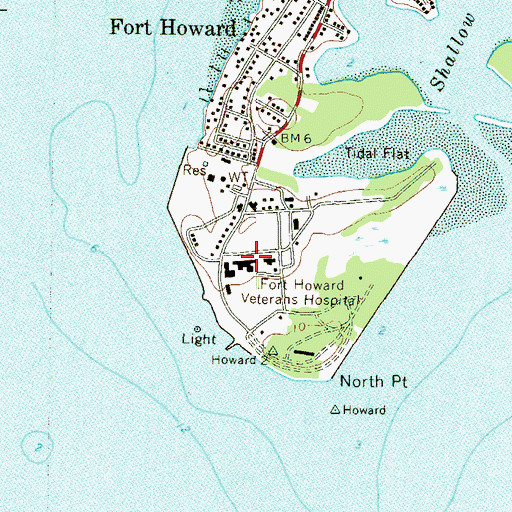 Topographic Map of Fort Howard Veterans Affairs Outpatient Clinic, MD