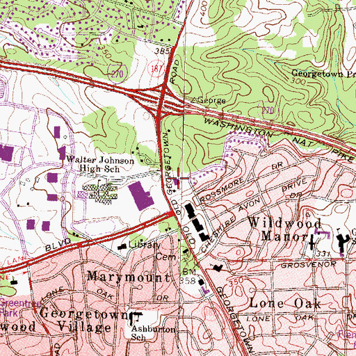 Topographic Map of Wildwood Medical Center, MD