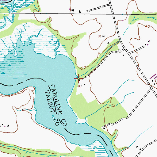 Topographic Map of Millers Landing, MD