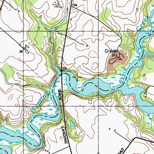 Topographic Map of Back Landing, MD