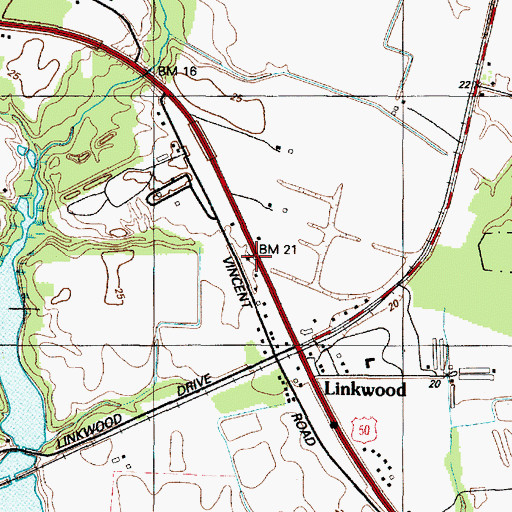 Topographic Map of Linkwood Post Office, MD