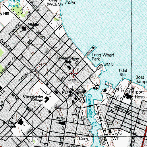 Topographic Map of Saint Marys Roman Catholic Church, MD