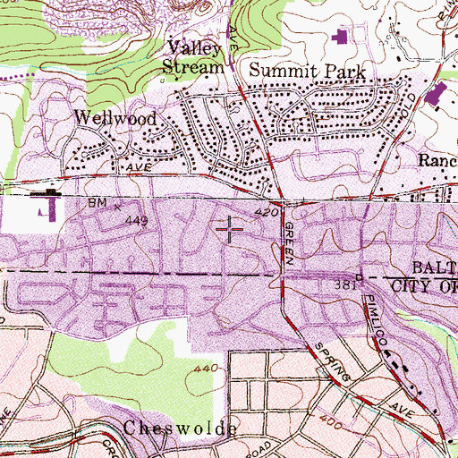 Topographic Map of Pickwick, MD