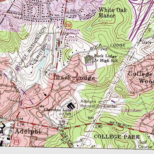 Topographic Map of Buck Lodge, MD