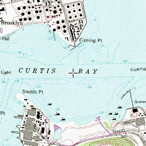 Topographic Map of Curtis Bay, MD