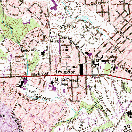 Topographic Map of Irvington, MD