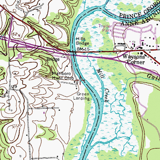 Topographic Map of Marlboro Hunt Club, MD