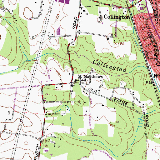 Topographic Map of Saint Matthews Hall, MD
