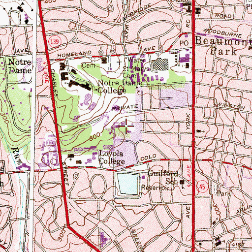 Topographic Map of Guilford Reservoir, MD