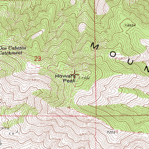 Topographic Map of Howard Peak, AZ