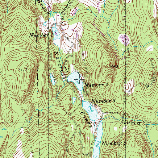 Topographic Map of Norcross Pond Number Two, MA