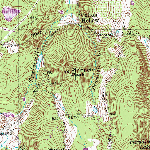 Topographic Map of Pinnacle Peak, MA