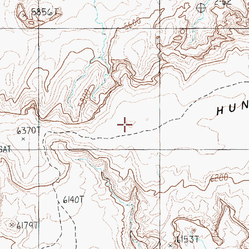 Topographic Map of Hunts Mesa, AZ