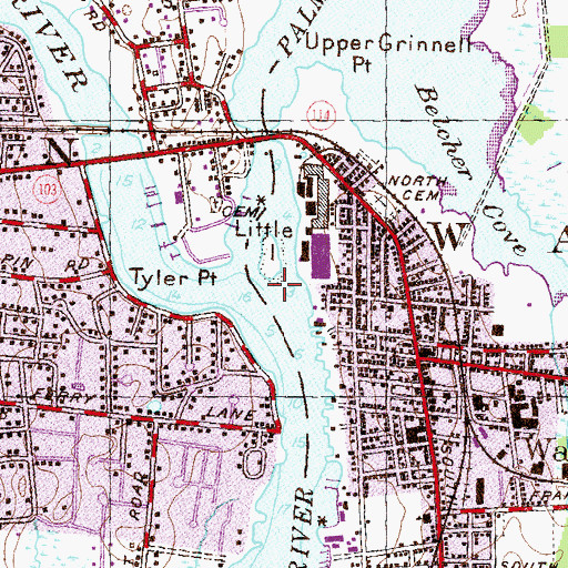 Topographic Map of Palmer River, RI