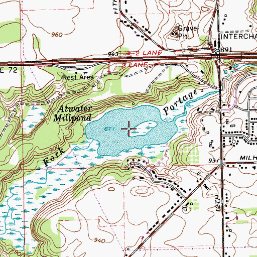 Topographic Map of Atwater Millpond, MI