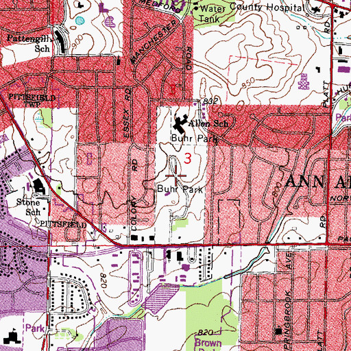 Topographic Map of Buhr Park, MI