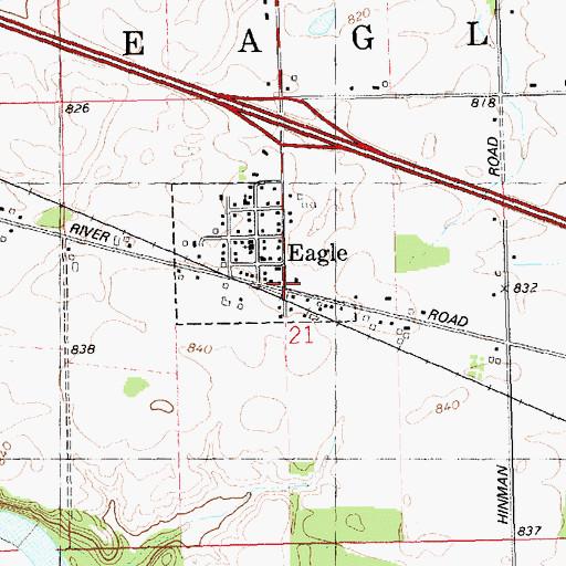 Topographic Map of Eagle, MI