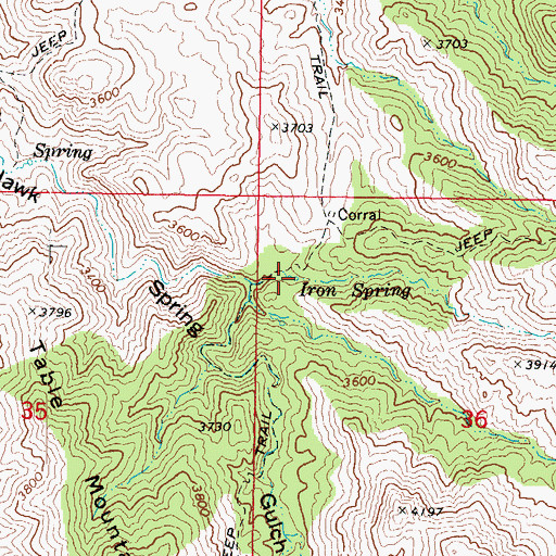 Topographic Map of Iron Spring, AZ