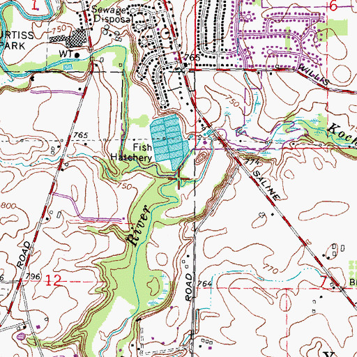 Topographic Map of Koch Warner Drain, MI