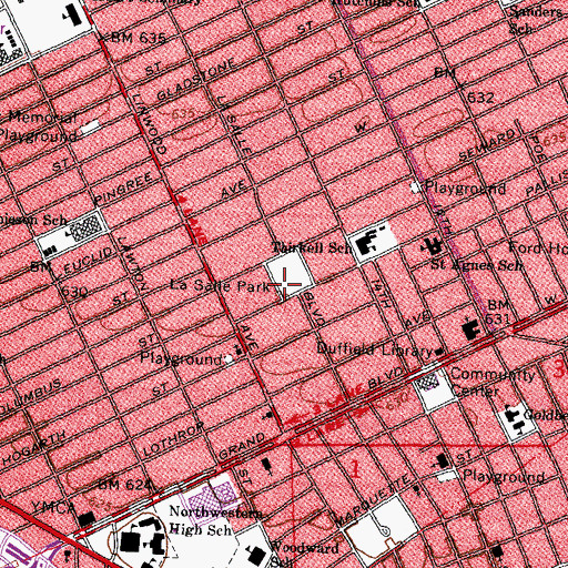 Topographic Map of La Salle Park, MI