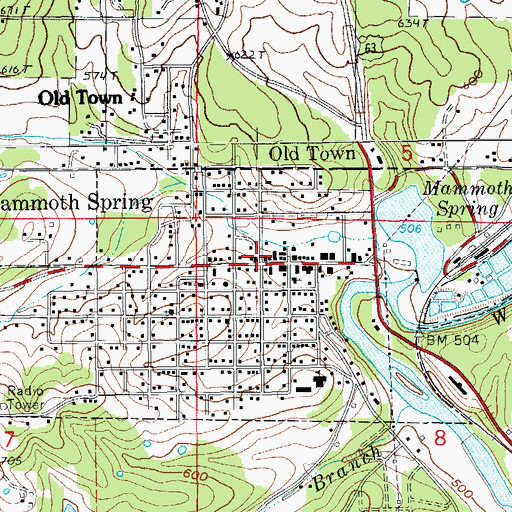 Topographic Map of Saint Andrews Episcopal Church, AR