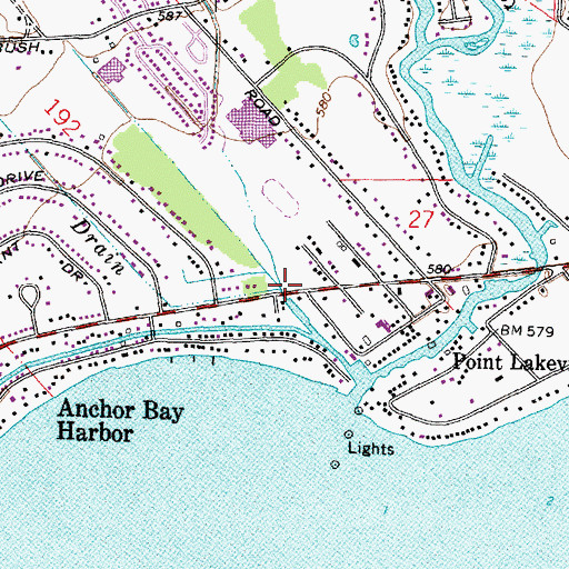 Topographic Map of Meldrum Drain, MI