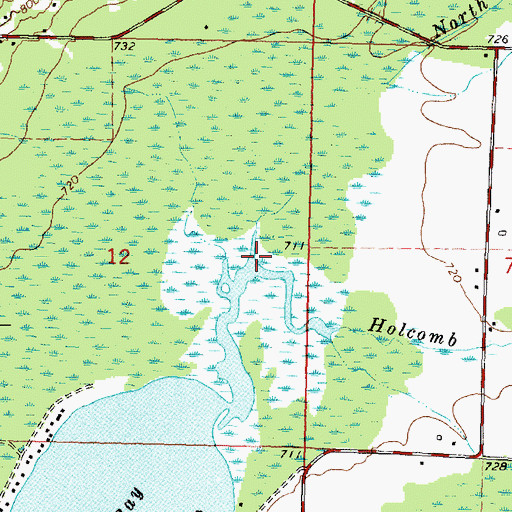 Topographic Map of North Branch Holcomb Creek, MI