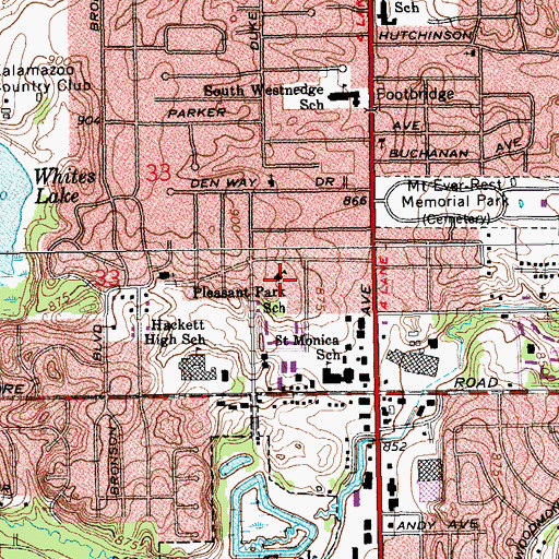 Topographic Map of Pleasant Park School, MI