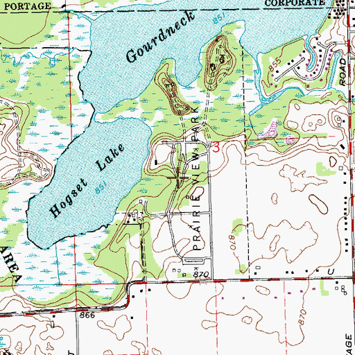 Topographic Map of Prairieview Park, MI