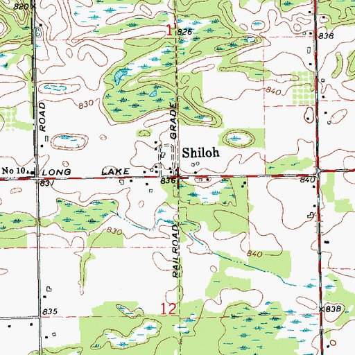 Topographic Map of Shiloh, MI