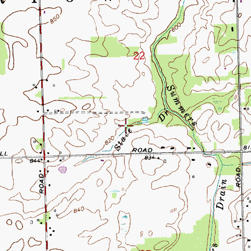 Topographic Map of Stace Drain, MI