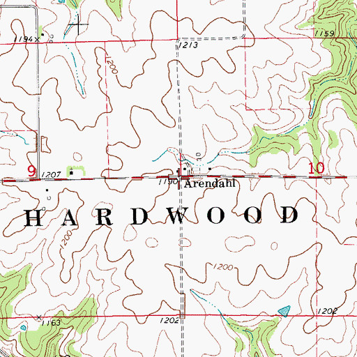 Topographic Map of Arendahl, MN