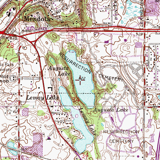 Topographic Map of Augusta Lake, MN