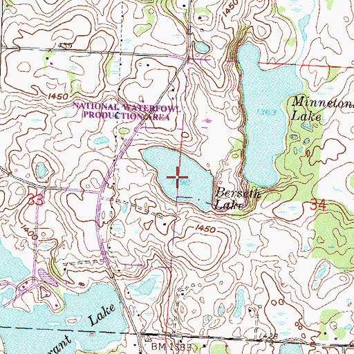 Topographic Map of Berseth Lake, MN