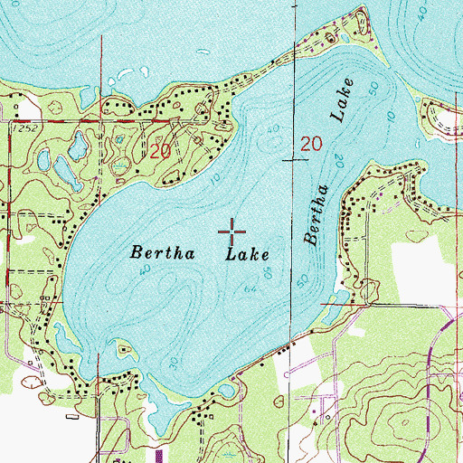 Topographic Map of Bertha Lake, MN