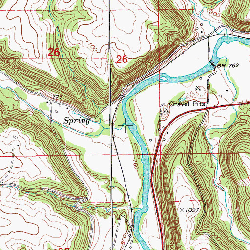 Topographic Map of Big Springs Creek, MN