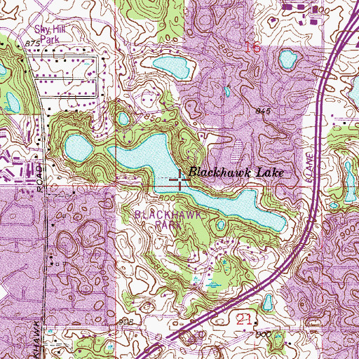 Topographic Map of Blackhawk Lake, MN