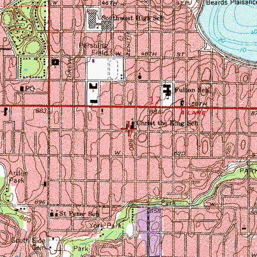 Topographic Map of Carondelet Catholic School Upper Campus, MN