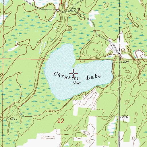 Topographic Map of Chrysler Lake, MN